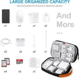 Lacdo Organizador eletrónico Bolsa organizadora de cabos de viagem Bolsa de — imagem 7