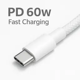 Cabo USB-C Tipo C 60w Trançado De Nylon Compativel com Iphone 15,15 Pro/Max — imagem 3