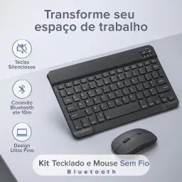 Combo Teclado e Mouse Bluetooth Ultrafino Sem Fio — imagem 4