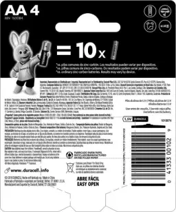 Duracell Pilhas Alcalinas AA Pequena Pack 4 Unidades – Dura até 10x – Mais — imagem 2