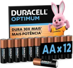 Duracell Pilha Optimum AA Pequena Com 12 Unidades – Dura até 30x Mais – Ideal — imagem 1