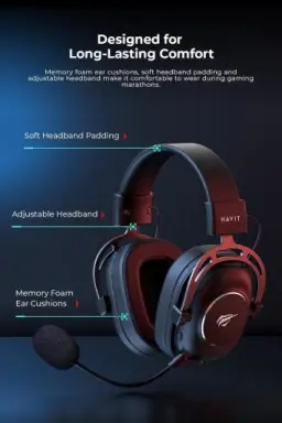 Havit Headphone Fone de Ouvido H2002YG Black, Quad-Mode, Sem Fio e Com Fio — imagem 10