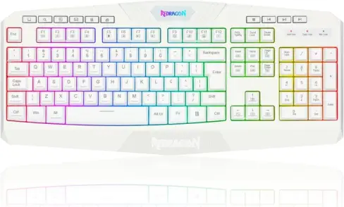 Teclado Gamer Membrana Redragon Harpe 2 Branco (ABNT2;)