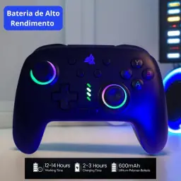 Controle Gamer Gamepad KP-GM038 Preto Com LED Iluminação RGB, Bluetooth — imagem 9