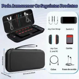 Estojo Compatível com Nintendo Switch 2, Estojo de Viagem Rígido e Fino com 10 — imagem 3