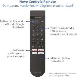 PHILIPS, Smart TV, 32'' HD, 32PHG6909/78, Google TV, Comando de Voz, HDR — imagem 6
