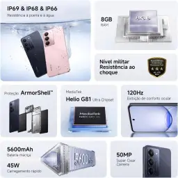 Celular Realme C75x 256gb 8gb Ram Nfc Ip69 Cor Azul — imagem 2