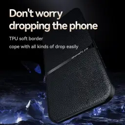 Kepuch Capa para Oppo Find X5 Pro - Litchi Grano Case Placa de Metal Embutida - — imagem 4