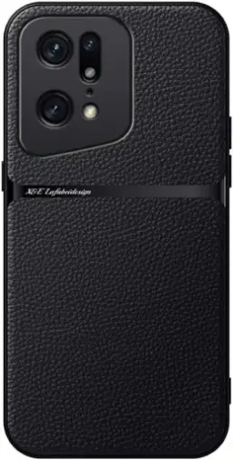 Kepuch Capa para Oppo Find X5 Pro - Litchi Grano Case Placa de Metal Embutida - — imagem 1