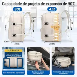 Mochila de Viagem Expansivel Grande Masculina Feminina — imagem 2