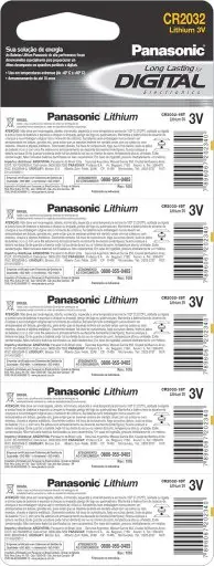 Tira de Bateria de Lithium Botão, Panasonic, CR2032-1BT — imagem 2