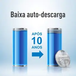 Tira de Bateria de Lithium Botão, Panasonic, CR2032-1BT — imagem 5