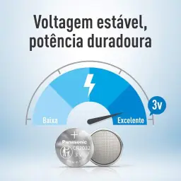 Tira de Bateria de Lithium Botão, Panasonic, CR2032-1BT — imagem 4