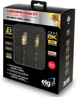 Cabo HDMI 2.1 áudio e vídeo Ultra HD Speed 2m HS8K20 ELG — imagem 5