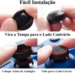 Kit 4 Grip (2 Pares) Cores Protetor Analógico Silicone Controle Joystick — imagem 5