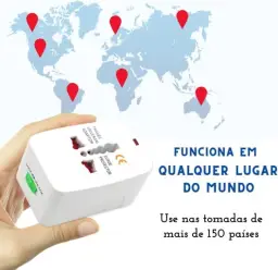 Adaptador de Tomada Universal Para Viagem Padrão Internacional Europa UK Asia — imagem 2