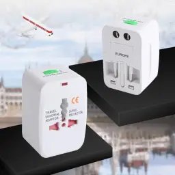 Adaptador de Tomada Universal Para Viagem Padrão Internacional Europa UK Asia — imagem 4