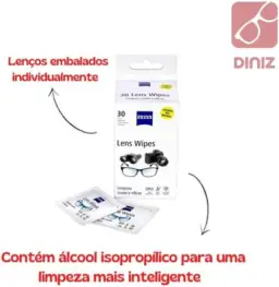 Zeiss Lens Wipes - Lenços para limpeza de lentes e telas digitais (30) — imagem 2
