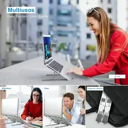 Shaolong Suporte De Notebook De Alumínio Ajustável Para Notebook De 6 Ângulos — imagem 7