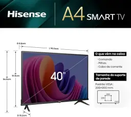 Hisense Smart TV FHD 40" Polegadas 40A4N com DTS Virtual X, Game e Sports Mode — imagem 2