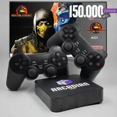 Game Retro Diversos Consoles 2 Controles Sem Fio Sistema 150 mil Jogos