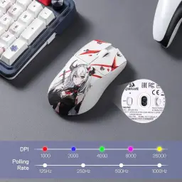 Mouse Gamer Redragon King Pro Eisa 1K Branco Personagem Anime PAW3395 26000 DPI — imagem 8