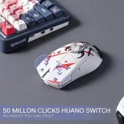 Mouse Gamer Redragon King Pro Eisa 1K Branco Personagem Anime PAW3395 26000 DPI — imagem 6