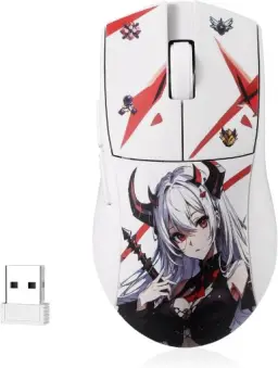 Mouse Gamer Redragon King Pro Eisa 1K Branco Personagem Anime PAW3395 26000 DPI — imagem 1
