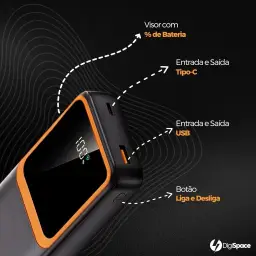 Carregador Portátil (Power Bank) 20000mAh Turbo 22.5W Carregamento Ultra Rápido — imagem 3