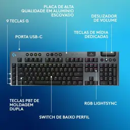 Teclado Mecânico Gamer Sem Fio Logitech G915 X LIGHTSPEED com RGB LIGHTSYNC — imagem 6