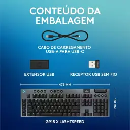 Teclado Mecânico Gamer Sem Fio Logitech G915 X LIGHTSPEED com RGB LIGHTSYNC — imagem 9