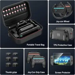 HEYSTOP Switch 2 Case for Protetora Acessórios para Switch 2 16 em 1 com 4 — imagem 2