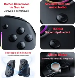 Controle sem Fio para Nintendo Switch/OLED Hall Effect Joystick 6-eixos — imagem 2