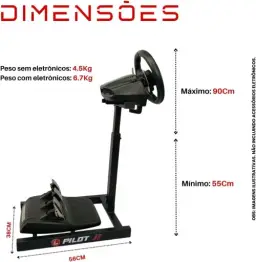 LimaRace Suporte Para Volantes Pilot J1 USB Preto - PC, PS3, PS4, XBOX 360, ONE — imagem 6