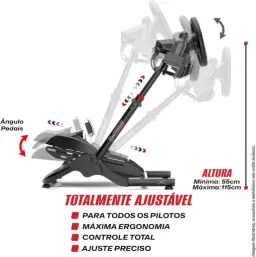Extreme Simracing Suporte Para Volante Cockpit Simulador SGT Preto — imagem 6