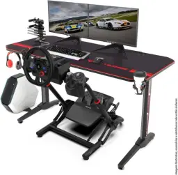 Extreme Simracing Suporte Para Volante Cockpit Simulador SGT Preto — imagem 12