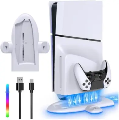Base Cooler Ventoinha Suporte Compatível com Console PS5 Slim Carregador