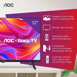 AOC, Smart TV, Roku, 32'' HD, 32S5045/78G, com HDMI, USB, Wi-Fi — imagem 11