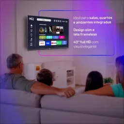 Smart TV HQ 40" Full HD tela sem bordas Android 12 design Slim HQS40NKHM — imagem 3
