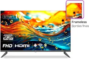 Smart TV HQ 40" Full HD tela sem bordas Android 12 design Slim HQS40NKHM — imagem 2
