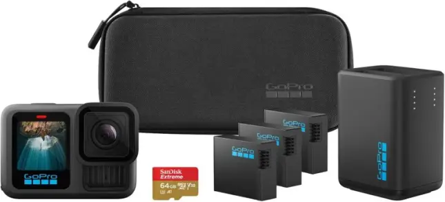 GoPro HERO13 Black Power Bundle - Kit com Câmera de ação à prova d'água 10m