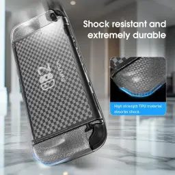 HEYSTOP Capa para Switch 2 Case Acoplável Capa Protetora de TPU Xadrez — imagem 6