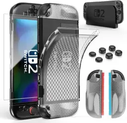 HEYSTOP Capa para Switch 2 Case Acoplável Capa Protetora de TPU Xadrez — imagem 1