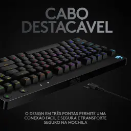 Teclado Mecânico Gamer Logitech G PRO com Layout US, RGB LIGHTSYNC, Design TKL — imagem 7