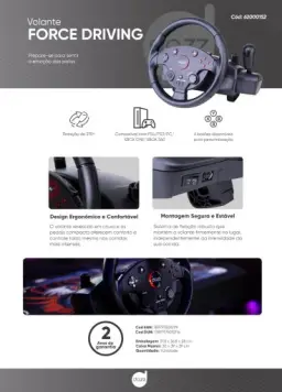 Volante & Pedal Force Driving PS4/PS3/PC/XBOXONE/XBOX360 Preto Dazz — imagem 9