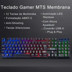 Combo GAMER 4 em 1 MTS, Nightmare - Mouse 4D 3600 Dpi - Teclado RGB LED Rainbow — imagem 2