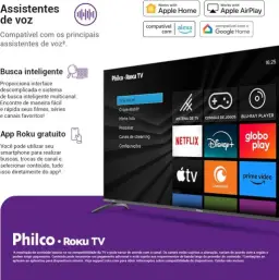 Smart TV 55" Philco 4K UHD LED Roku TV Dolby Audio P55CRA — imagem 7