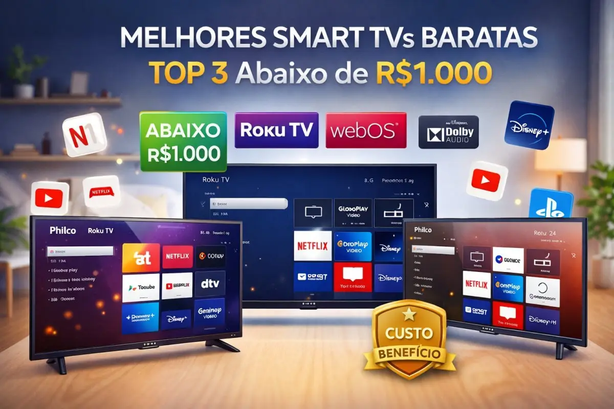 Top 3 Smart TVs Baratas para Comprar em Junho de 2026: Guia do Melhor Custo-Benefício