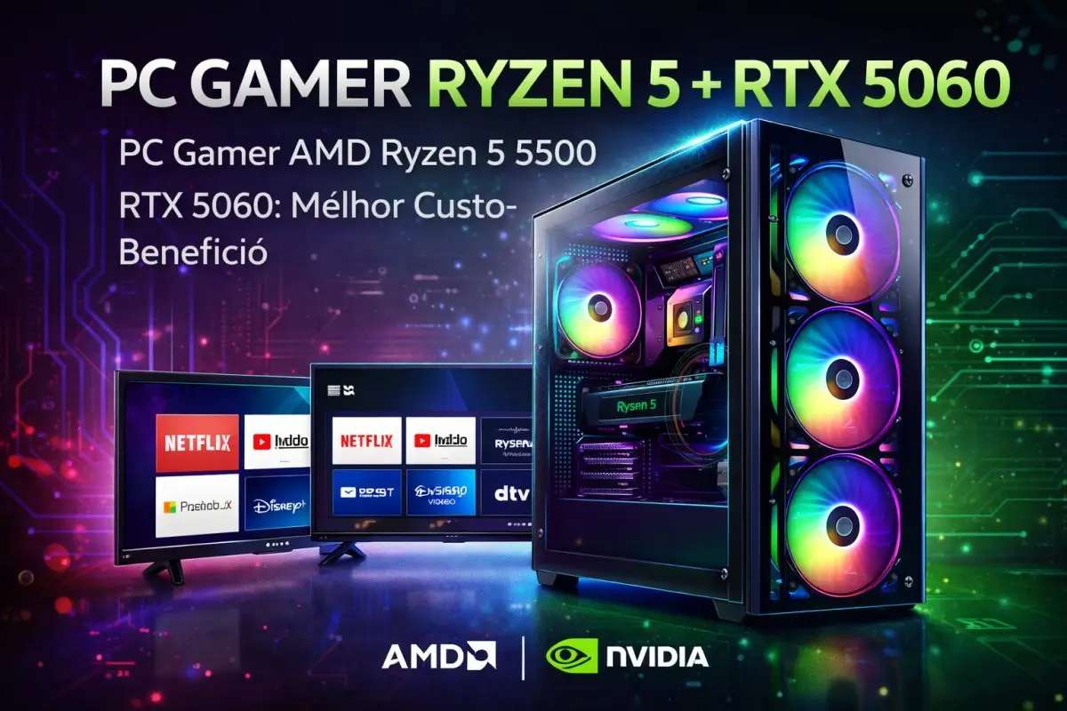 Dia dos Namorados 2026: PC Gamer AMD Ryzen 5 5500 é o presente ideal?