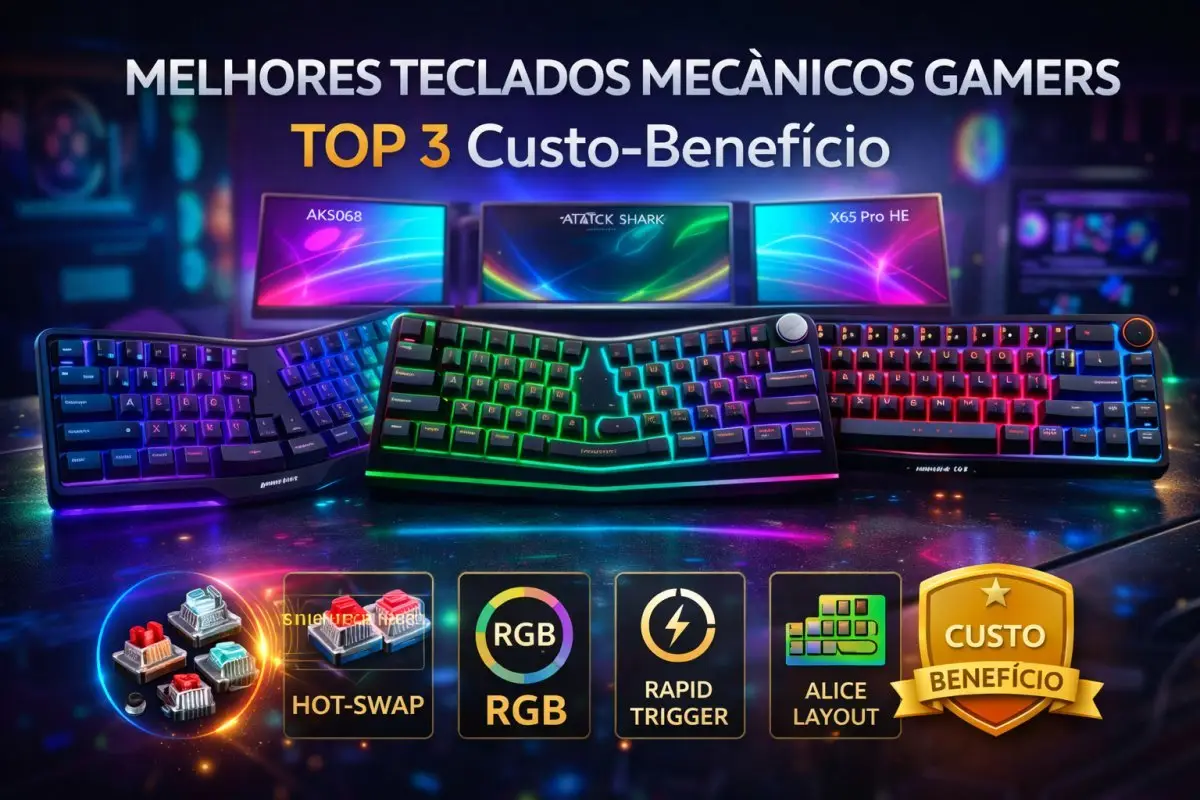 Teclados Mecânicos Gamers Attack Shark: Top 3 para Abril de 2026